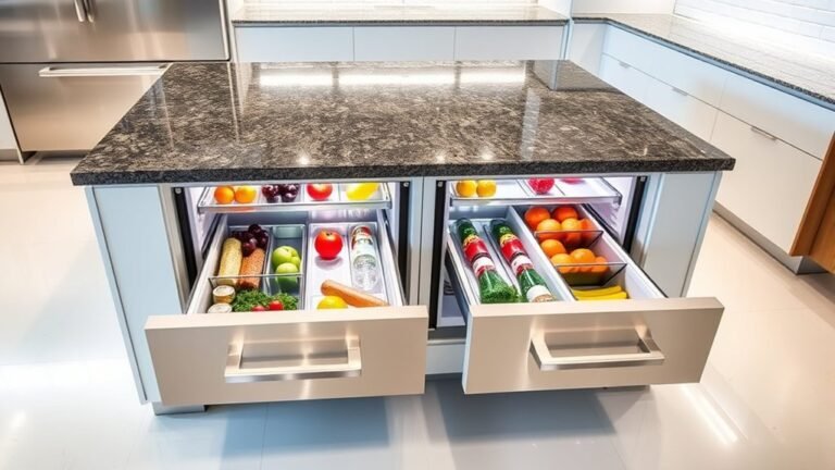 top stylish kitchen fridge drawers