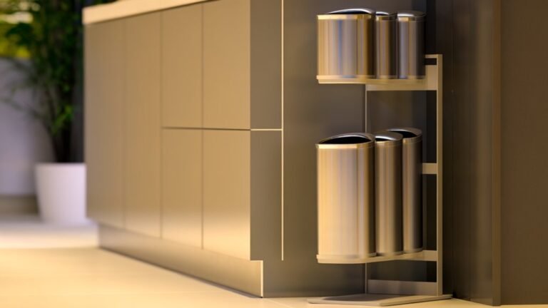 space saving compact trash bins