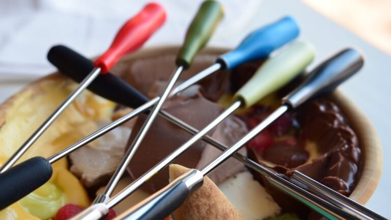 top cheese and chocolate forks