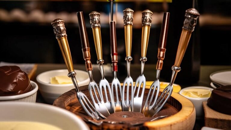 top cheese chocolate forks